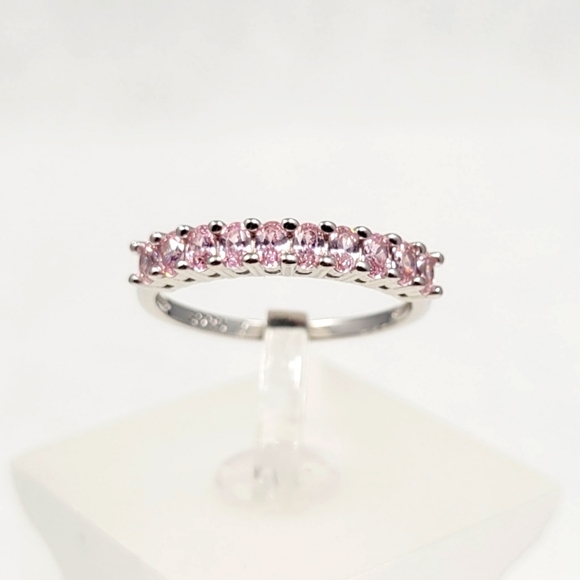 Sterling Silver Pink Stack Ring - Picture 13 of 13